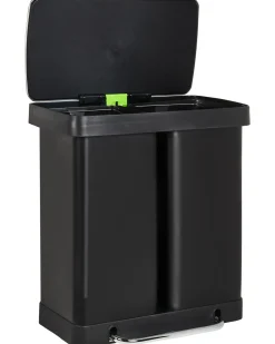 Doppio cestino per i rifiuti 60 L ECOSORT Metallo Nero