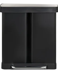 Doppio cestino per i rifiuti 60 L ECOSORT Metallo Nero