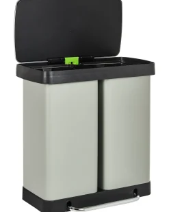 Doppio cestino per i rifiuti 60 L ECOSORT Metallo Verde chiaro