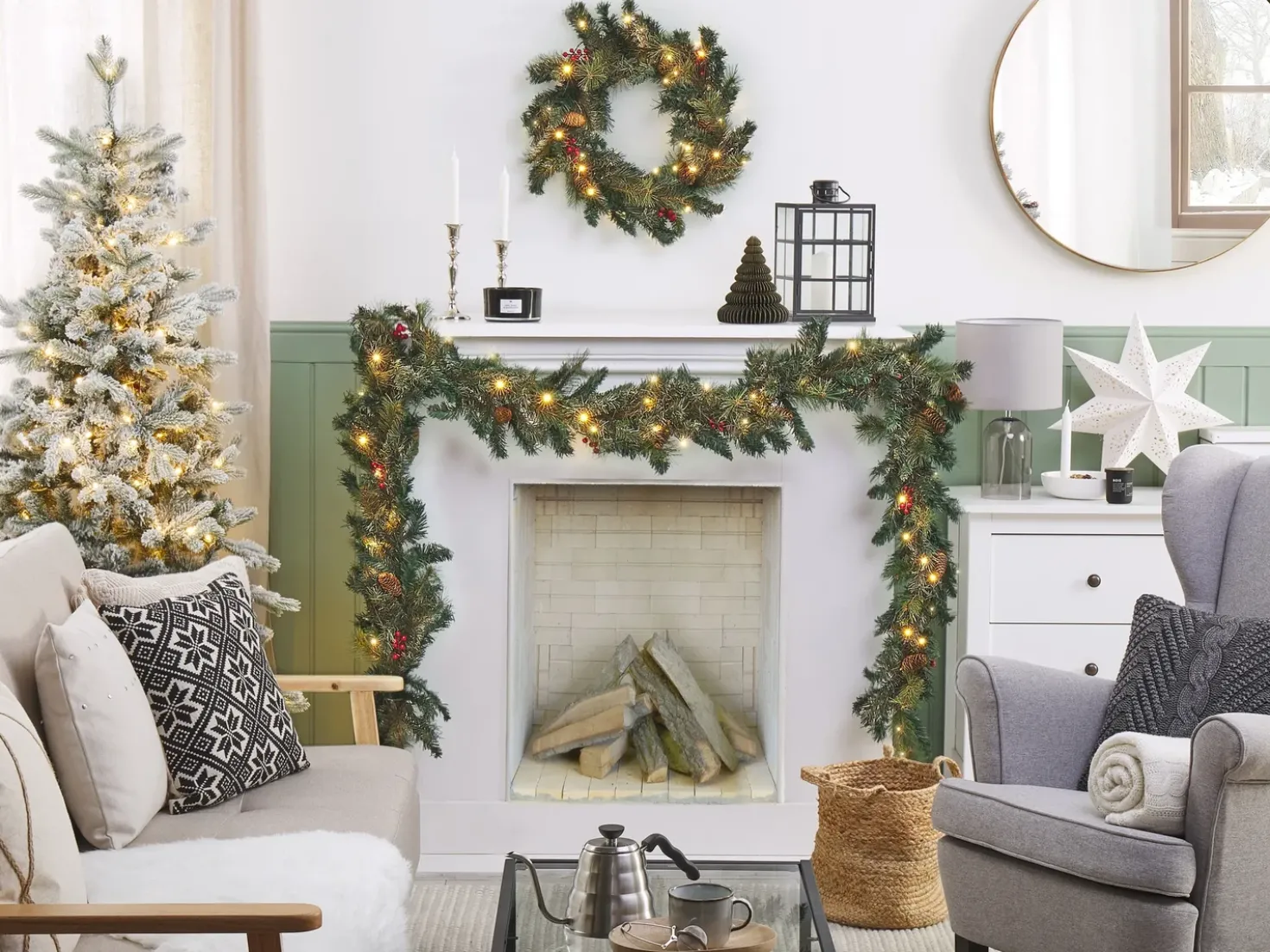 Festone di Natale LED TENALA 270 cm Verde