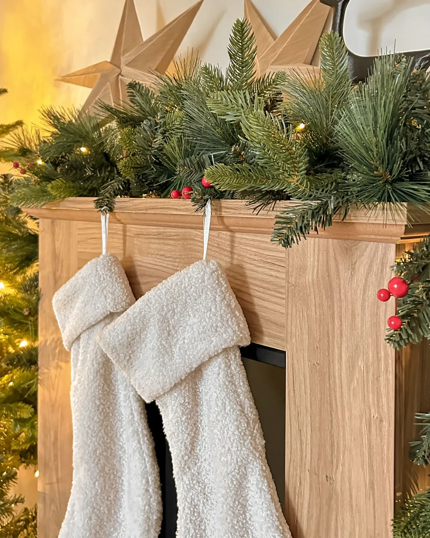 Festone di Natale LED WHITEHORN 180 cm Verde scuro