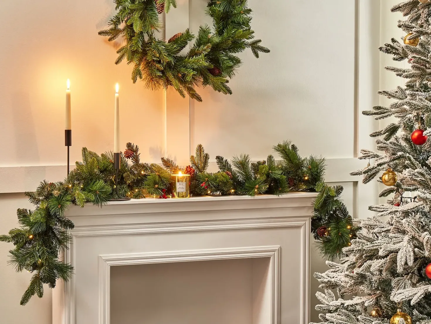 Festone di Natale LED WHITEHORN 180 cm Verde scuro
