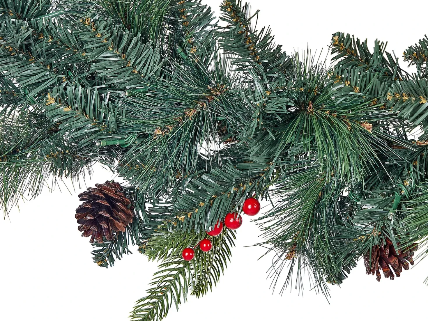 Festone di Natale LED WHITEHORN 270 cm Verde scuro