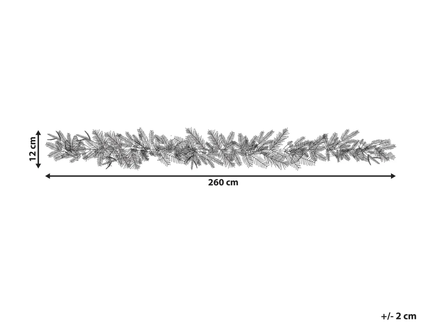 Festone di Natale LED WHITEHORN 270 cm Verde scuro