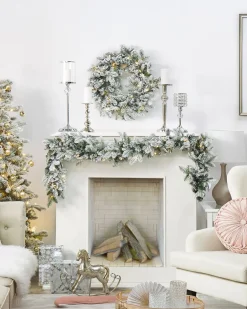 Festone natalizio innevato LED SUNDO 180 cm Bianco