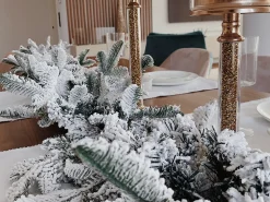 Festone natalizio innevato LED SUNDO 180 cm Bianco