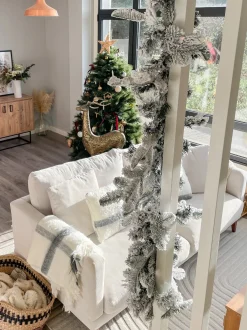Festone natalizio innevato LED SUNDO 180 cm Bianco
