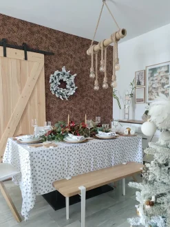 Festone natalizio innevato LED SUNDO 180 cm Bianco