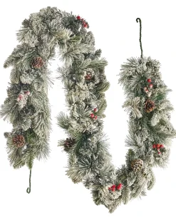 Festone natalizio innevato LED WHITEHORN 180 cm Bianco