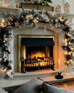 Festone natalizio innevato LED WHITEHORN 180 cm Bianco