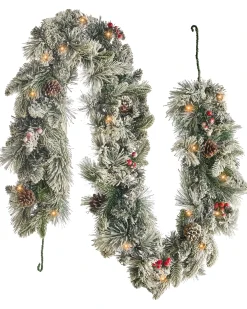 Festone natalizio innevato LED WHITEHORN 180 cm Bianco