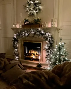 Festone natalizio innevato LED WHITEHORN 180 cm Bianco
