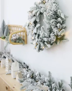 Festone natalizio innevato LED SUNDO 270 cm Bianco