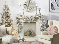 Festone natalizio innevato LED SUNDO 270 cm Bianco