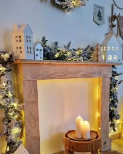 Festone natalizio innevato LED SUNDO 270 cm Bianco