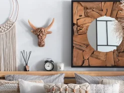 Figura da parete Toro BULL HEAD Legno di teak 34 cm Marrone