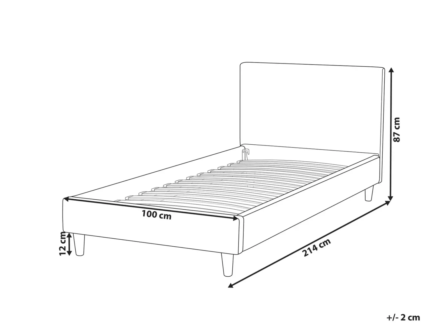 Fodera per struttura letto Velluto FITOU 90 x 200 cm Fucsia