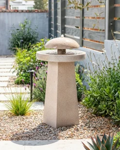 Fontana da giardino LED HUNLEN Beige
