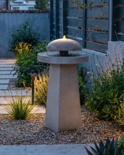 Fontana da giardino LED HUNLEN Beige