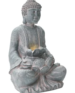 Fontana da giardino LED URLANTE Buddha Grigio