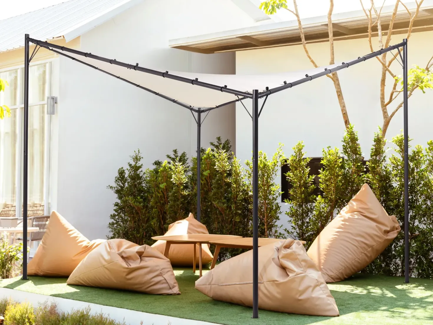 Gazebo AVENTINE Metallo 300 cm 300 cm Beige