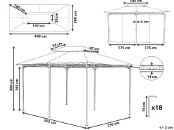 Gazebo COLOS Metallo 400 cm 300 cm Beige