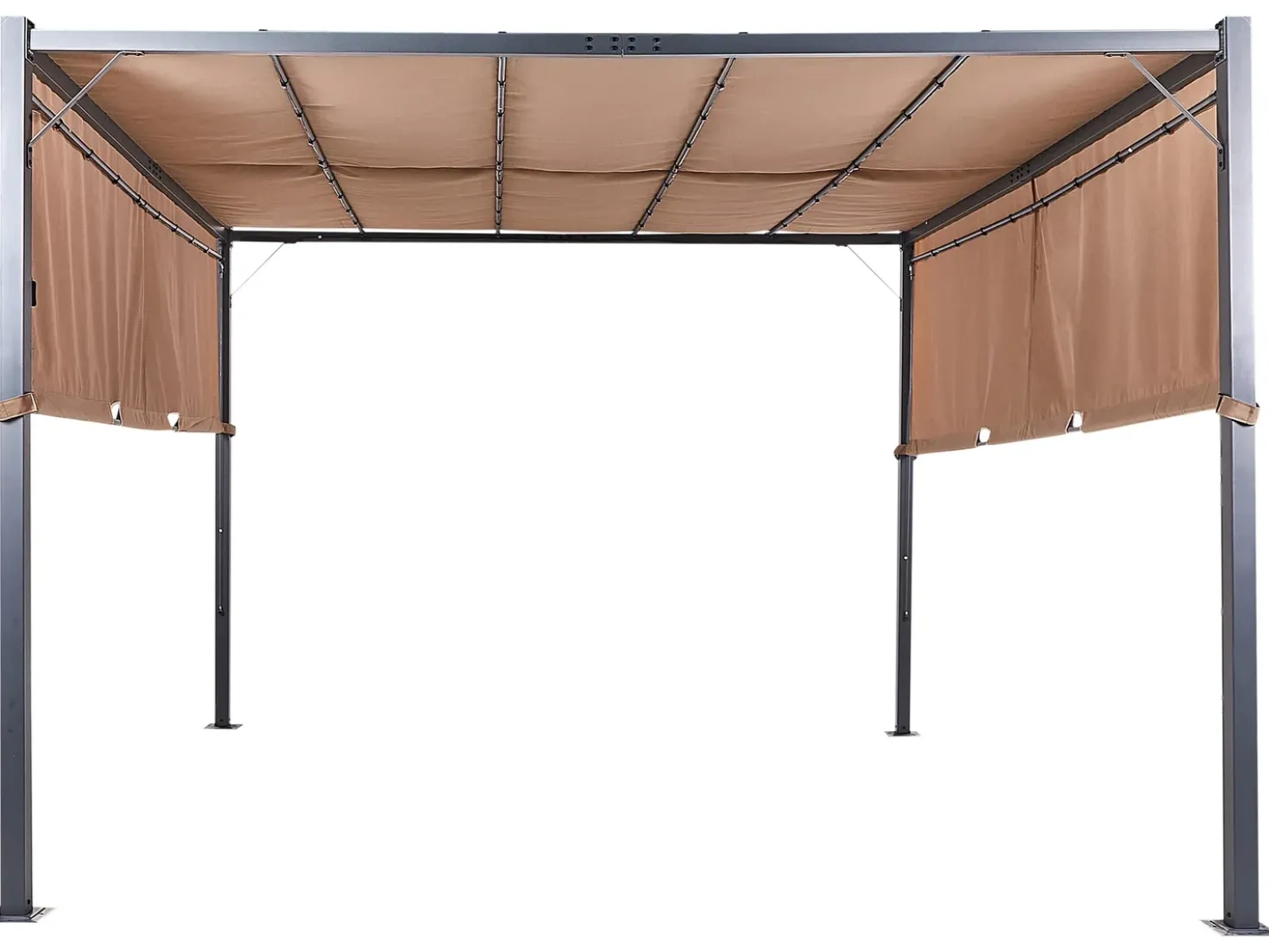Gazebo LED PARGA Metallo 310 cm 310 cm Marrone
