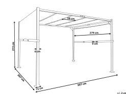 Gazebo LED PARGA Metallo 310 cm 310 cm Marrone