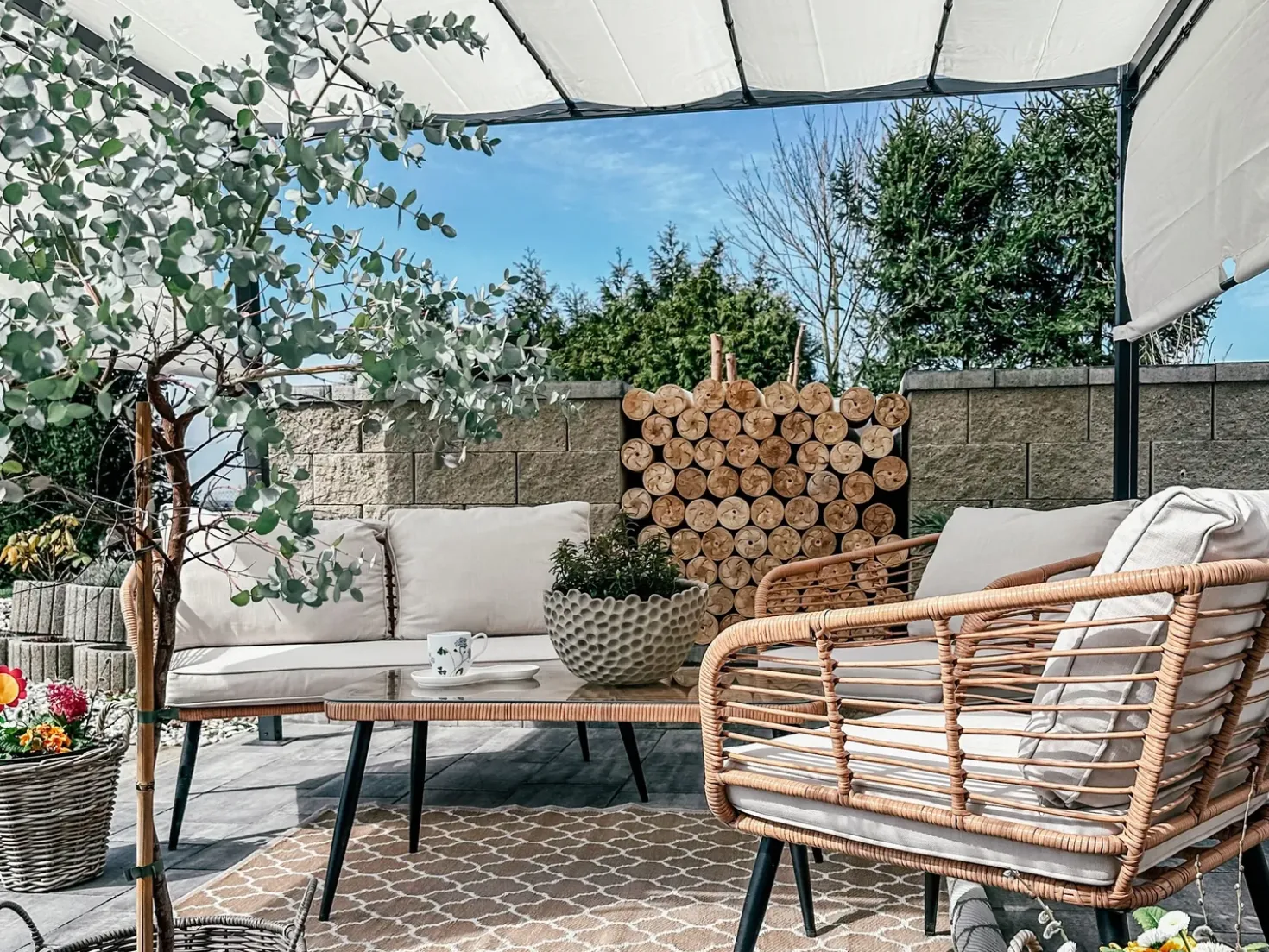 Gazebo LED PARGA Metallo 310 cm 310 cm Beige
