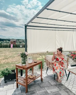 Gazebo LED PARGA Metallo 310 cm 310 cm Beige