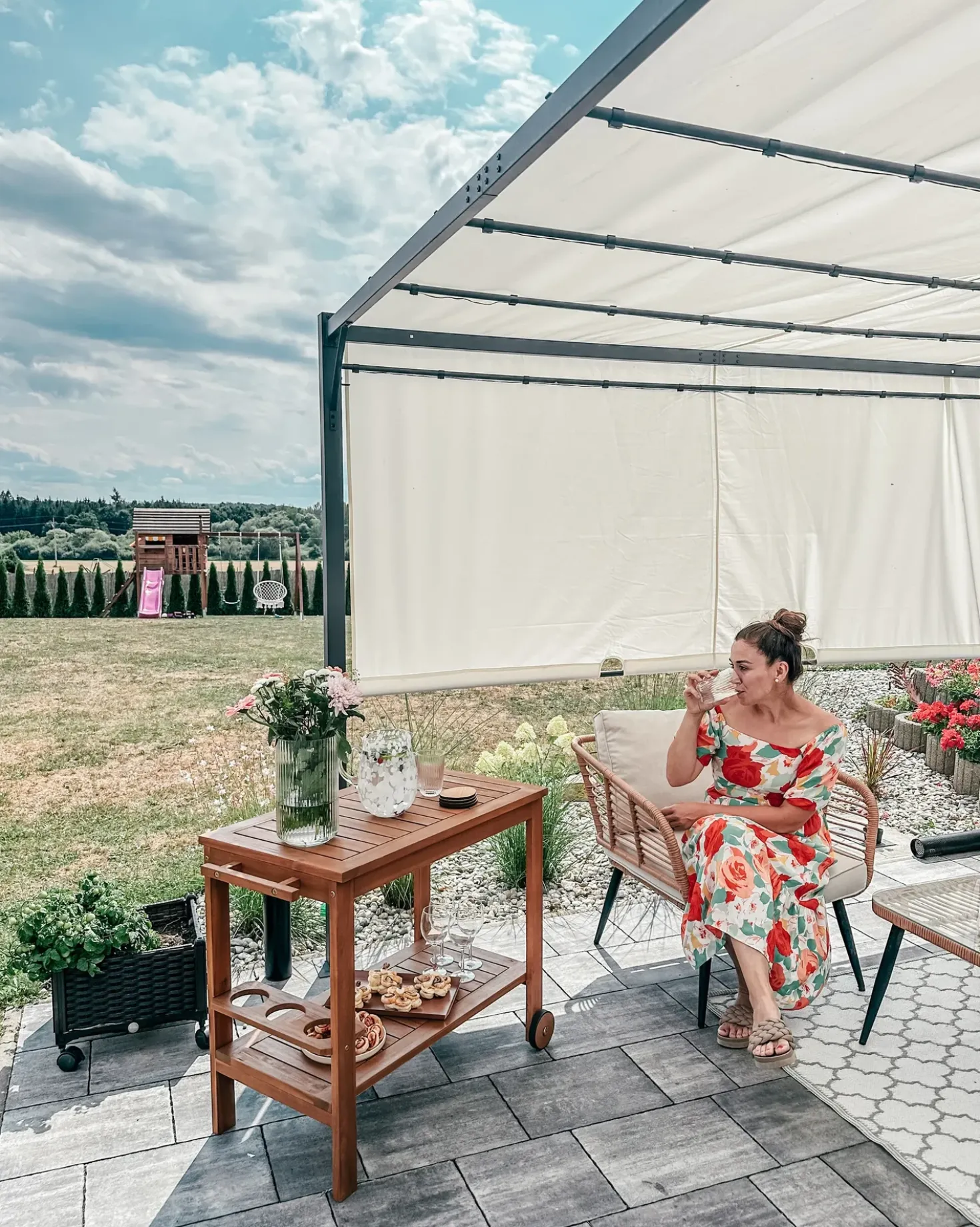 Gazebo LED PARGA Metallo 310 cm 310 cm Beige