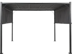 Gazebo LED PARGA Metallo 310 cm 310 cm Grigio scuro