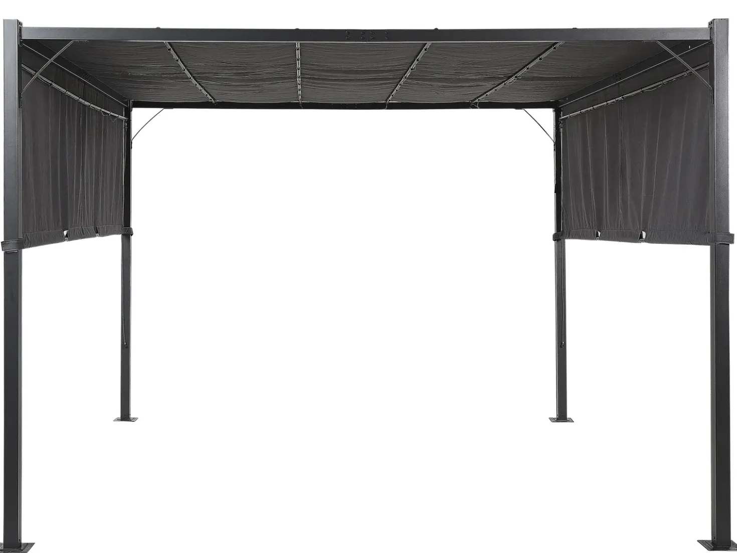 Gazebo LED PARGA Metallo 310 cm 310 cm Grigio scuro