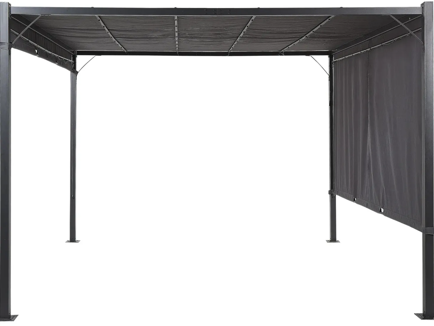 Gazebo LED PARGA Metallo 310 cm 310 cm Grigio scuro