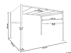 Gazebo LED PARGA Metallo 310 cm 310 cm Grigio scuro