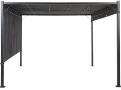 Gazebo LED PARGA Metallo 310 cm 310 cm Grigio scuro