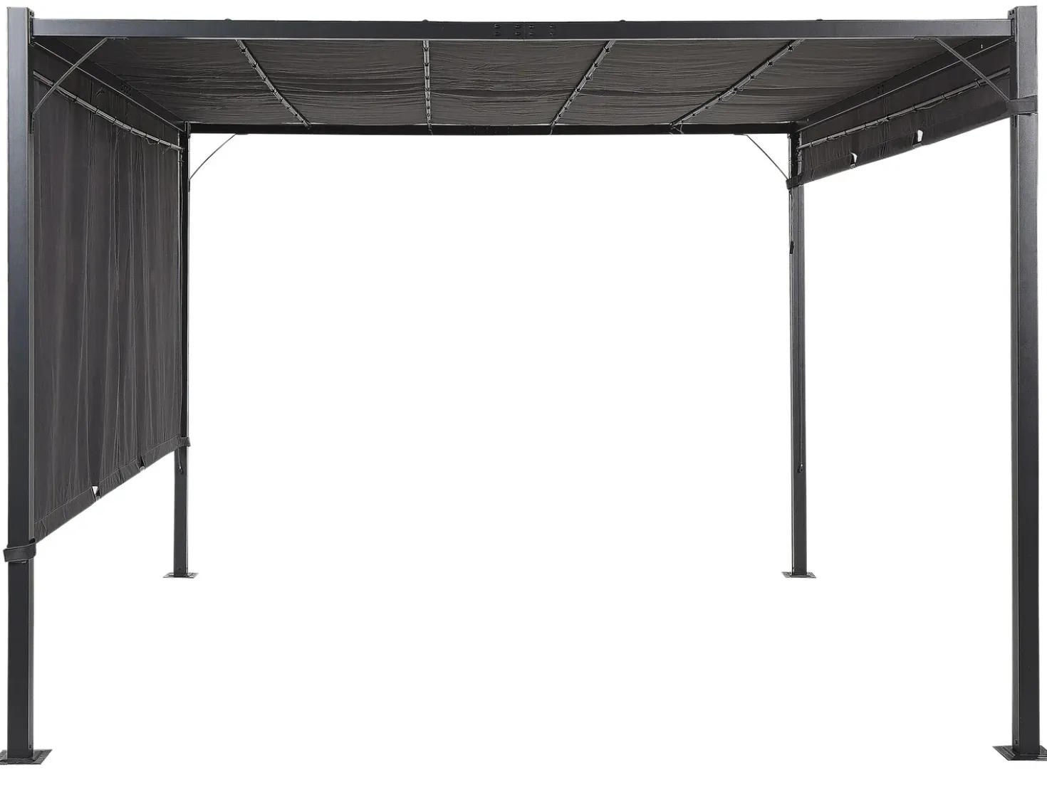 Gazebo LED PARGA Metallo 310 cm 310 cm Grigio scuro