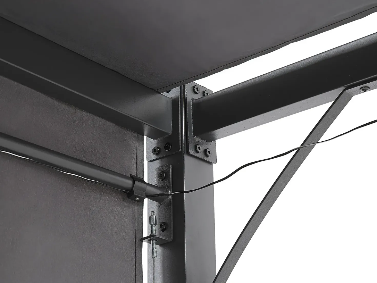 Gazebo LED PARGA Metallo 310 cm 310 cm Grigio scuro