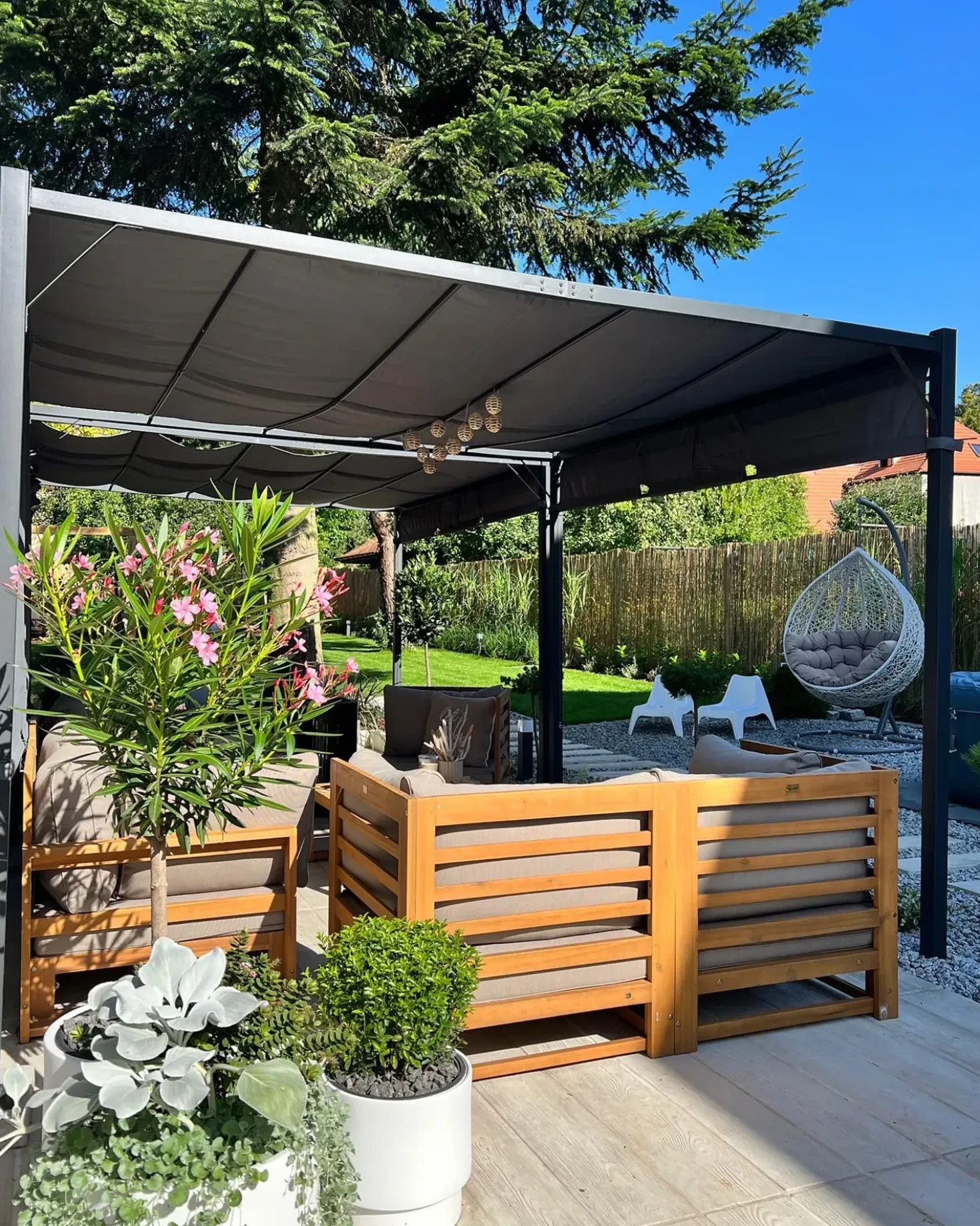Gazebo LED PARGA Metallo 310 cm 310 cm Grigio scuro