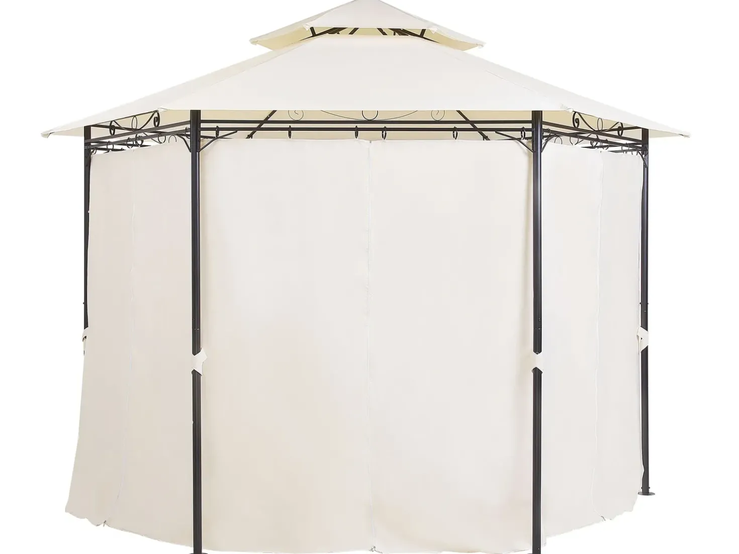 Gazebo PORTEL Metallo 350 cm 350 cm Beige