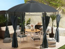 Gazebo SAFARA Metallo 368 cm 368 cm Grigio grafite