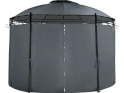 Gazebo SAFARA Metallo 368 cm 368 cm Grigio grafite