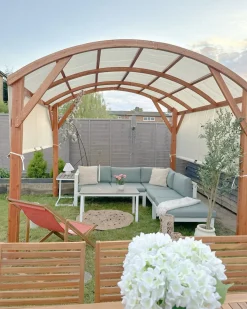 Gazebo SCOPELLO Legno di abete 303 cm 300 cm Marrone/Beige