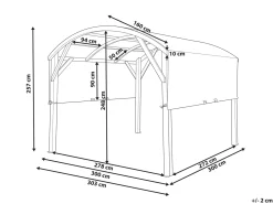 Gazebo SCOPELLO Legno di abete 303 cm 300 cm Marrone/Beige