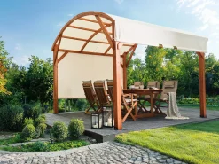 Gazebo SCOPELLO Legno di abete 303 cm 300 cm Marrone/Beige