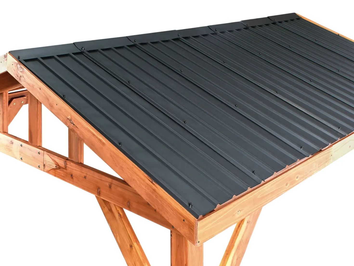 Gazebo SECCHIA Legno di abete 296 cm 350 cm Marrone/Grigio