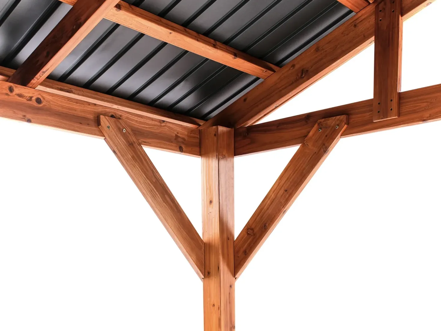 Gazebo SECCHIA Legno di abete 296 cm 350 cm Marrone/Grigio