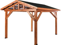 Gazebo SECCHIA Legno di abete 296 cm 350 cm Marrone/Grigio