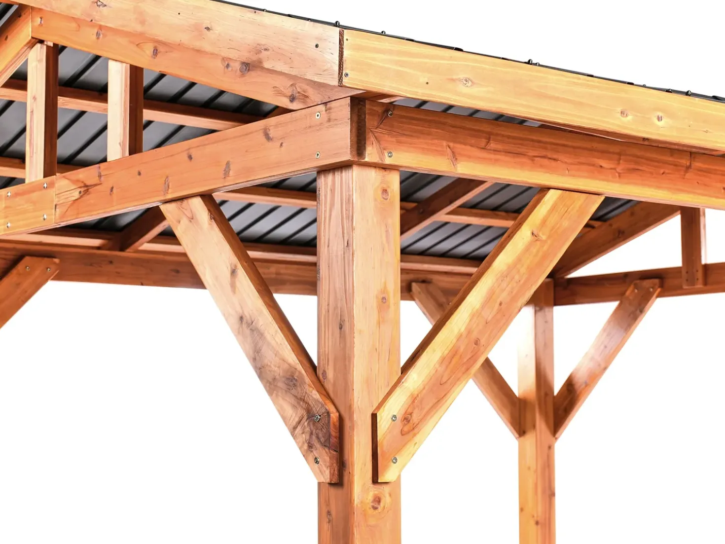 Gazebo SECCHIA Legno di abete 296 cm 350 cm Marrone/Grigio