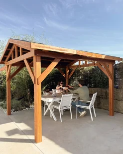 Gazebo SECCHIA Legno di abete 296 cm 350 cm Marrone/Grigio